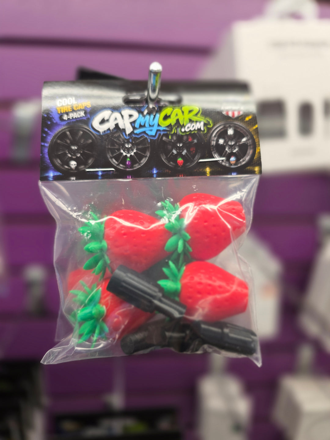 Strawberry Tire Valve Caps
