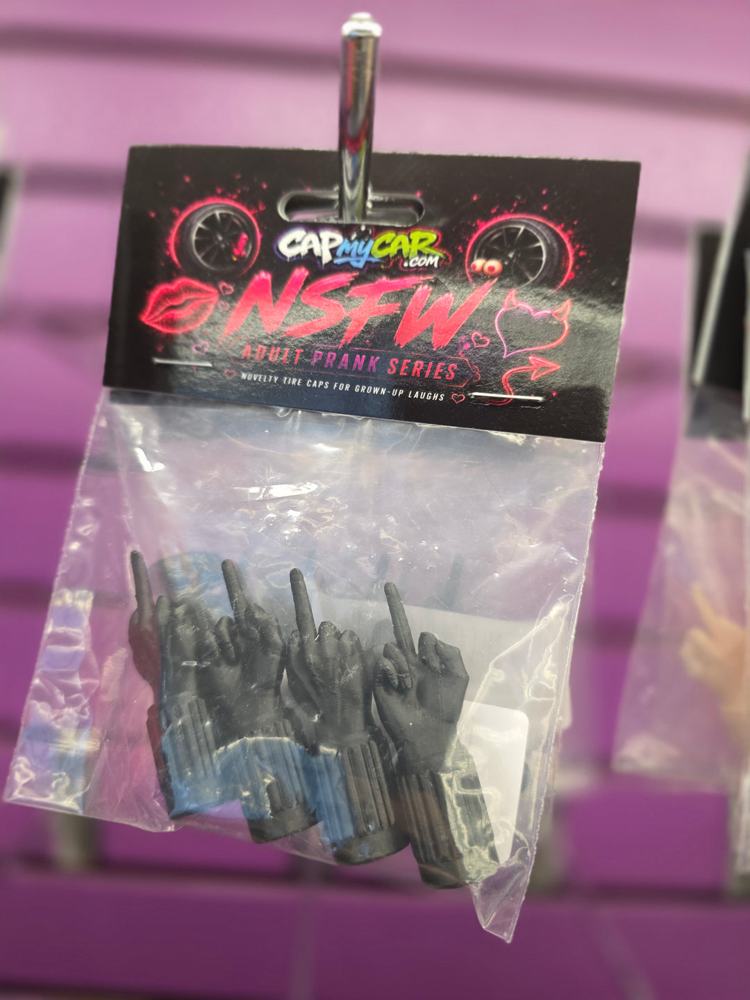 Middle Finger Novelty Valve Stem Caps 4 Pack