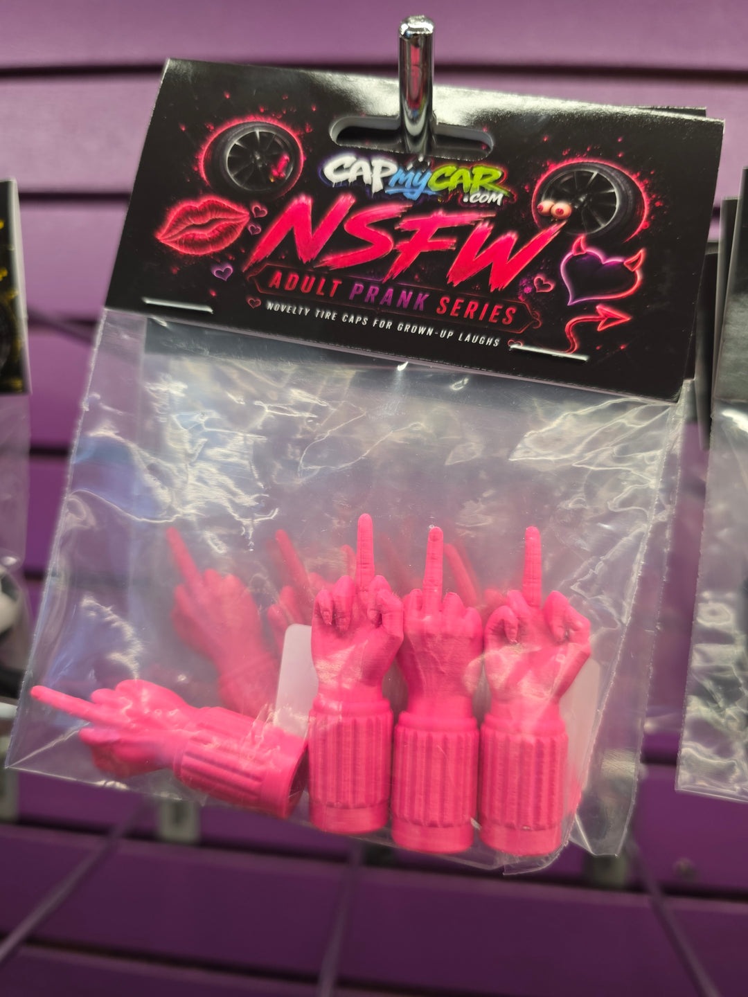 Middle Finger Novelty Valve Stem Caps 4 Pack