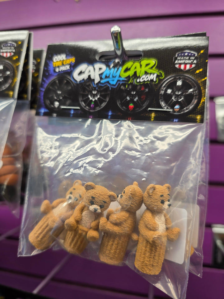 Teddy Bear Tire Valve Caps