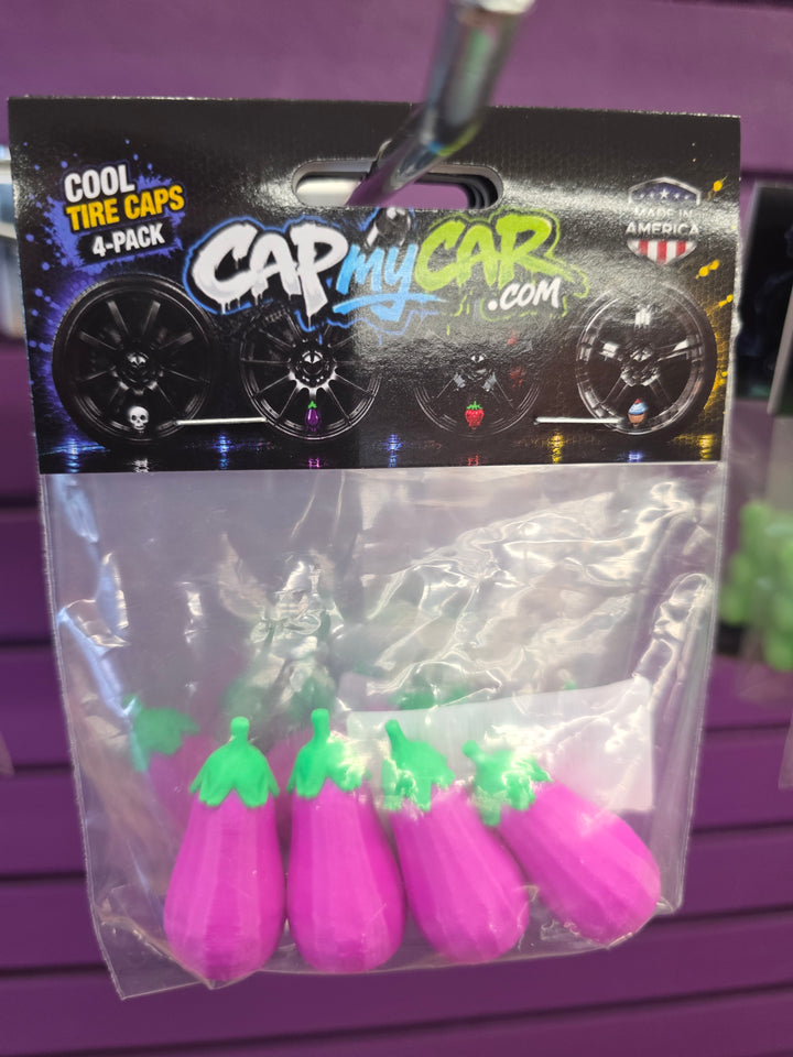 Eggplant Emoji Tire Valve Caps