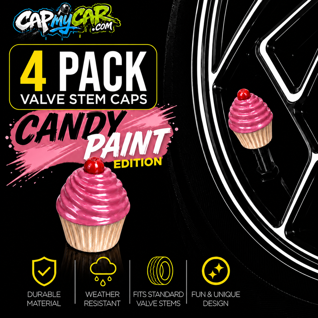 Candy Paint Cupcake Valve Stem Caps (4 Pack)