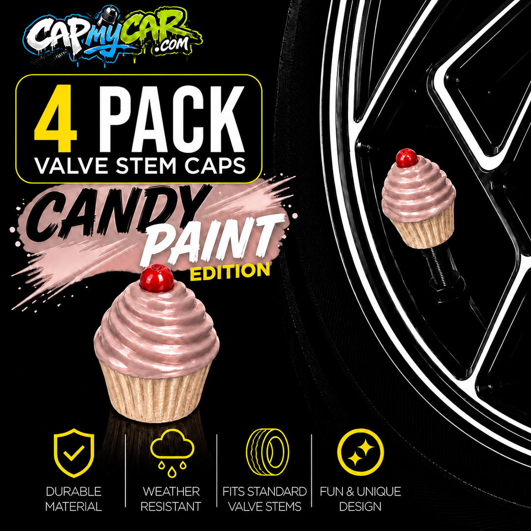 Candy Paint Cupcake Valve Stem Caps (4 Pack)