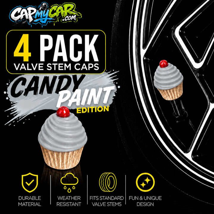 Candy Paint Cupcake Valve Stem Caps (4 Pack)