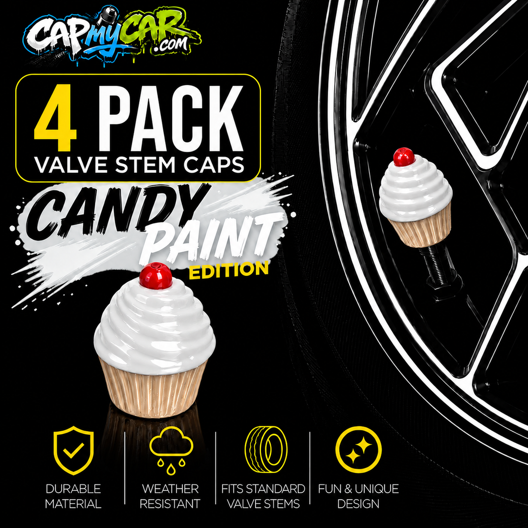 Candy Paint Cupcake Valve Stem Caps (4 Pack)